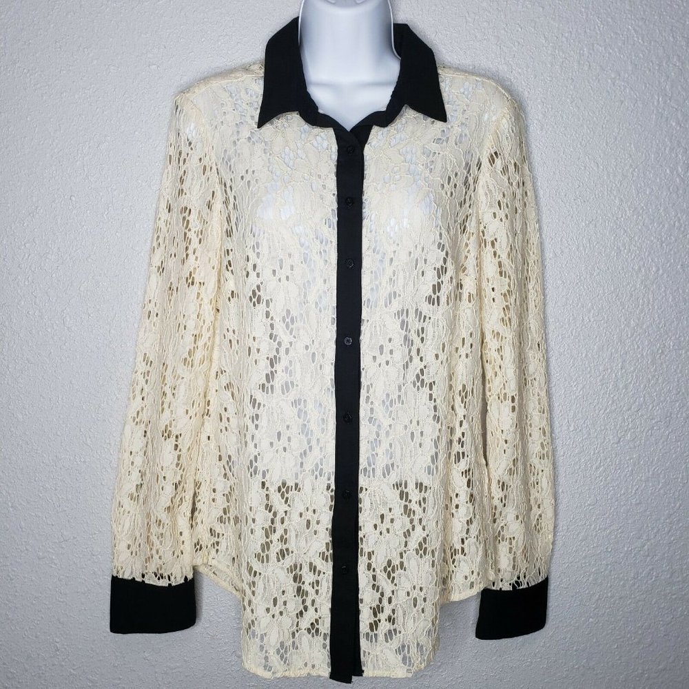 Vanessa Virginia Lace Shirt w/Black - 4